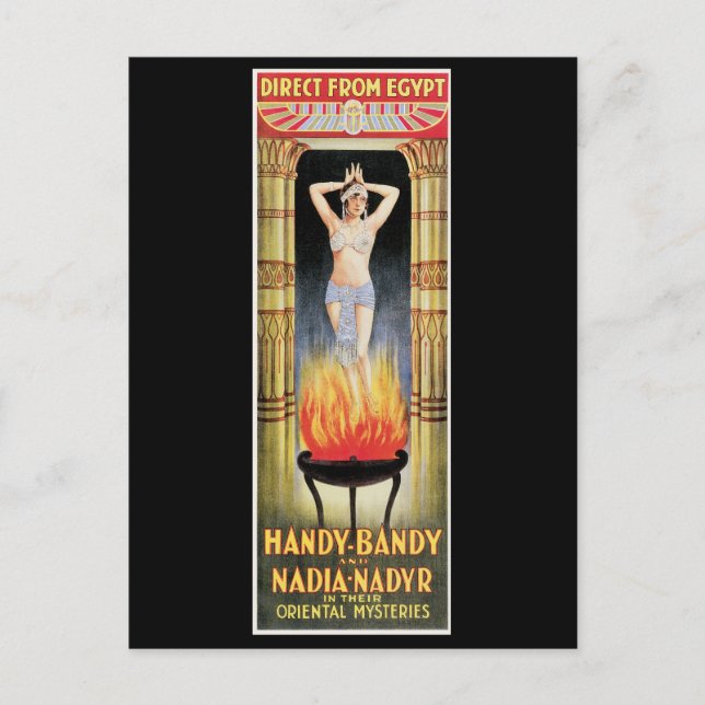 Handy Bandy & Nadia Nadyr Vintage Magic Act Postcard (Front)