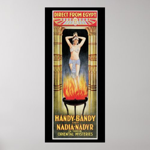 Handy Bandy  Nadia Nadyr Vintage Magic Act Poster