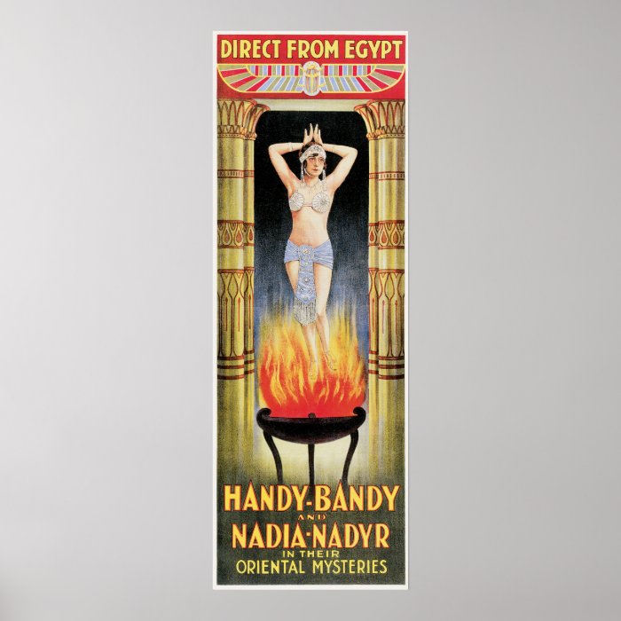 Handy Bandy & Nadia Nadyr Vintage Magic Act Poster