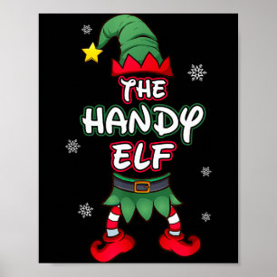 Handy Elf Christmas Pajamas Pjs Matching Family Gr Poster