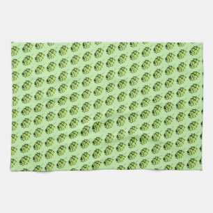 Handy Hops - Beer Lover's Dish Towel, inky design Towel