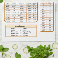 Personalized Measuring Cups Flour Sack Towel Measurement Conversion Tea  Towel Farmhouse Kitchen Towel Country Decor 