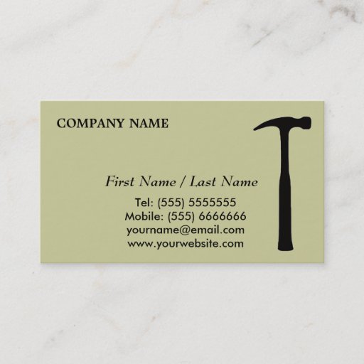 Customizable Handy Man Business Card