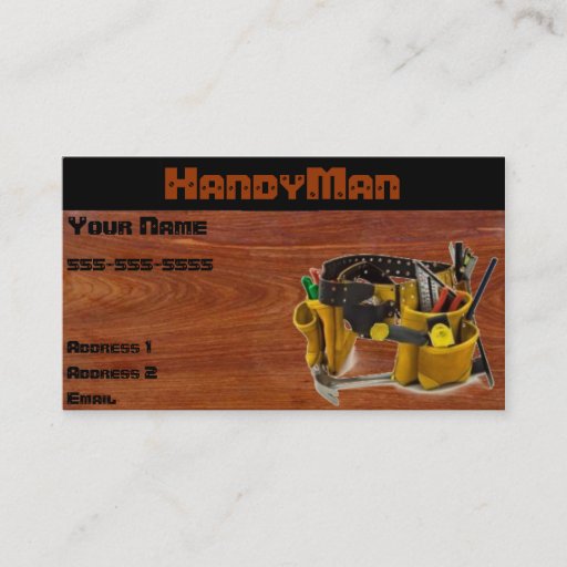 Customizable Handy man business card