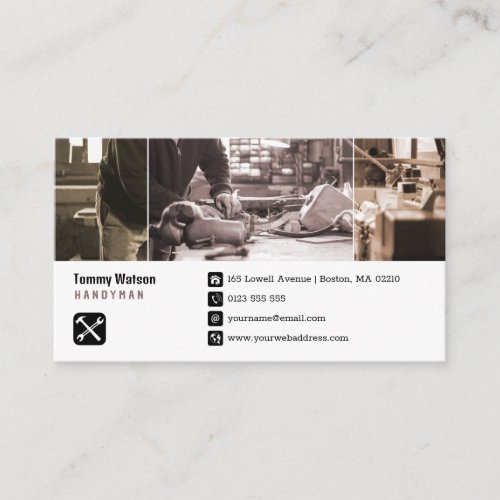 Handy Man  Construction  Contractor Business Card