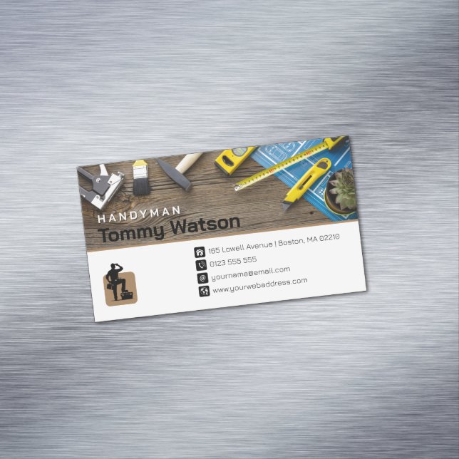 Handy Man | Construction | Contractor Business Card Magnet (In Situ)