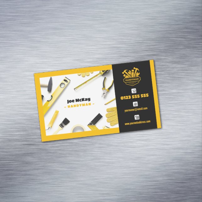 Handy Man | Construction | Contractor Business Card Magnet (In Situ)