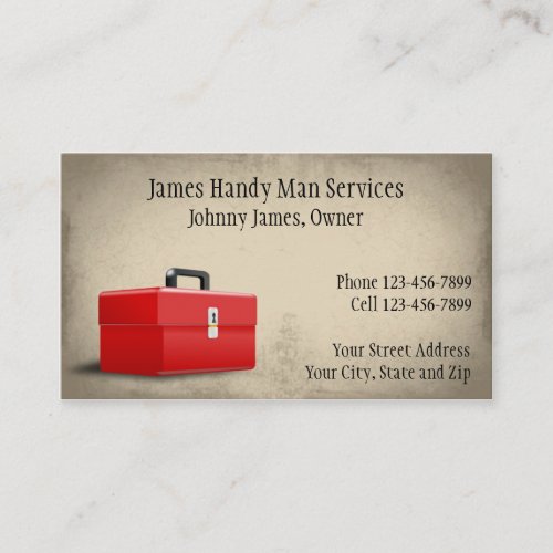 Handy Man Contractor Construction Business Card