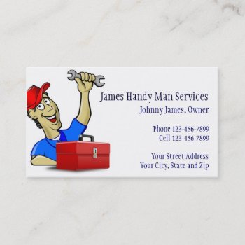 Handy Man Contractor Construction Business Card by Business_Creations at Zazzle