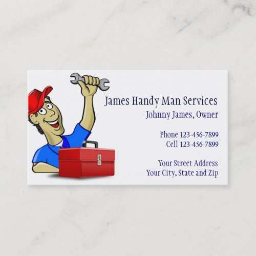 Handy Man Contractor Construction Business Card