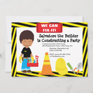 Handy Man Fix It Boys Birthday Invitation