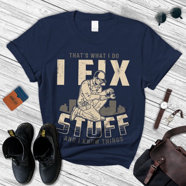 Handy Man Grandpa Dad Gift,Gift for Him,Fix Stuff T-Shirt (Creator Uploaded)