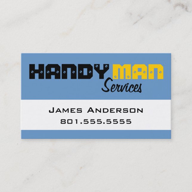 Handy Man Services Professional Business Cards (Front)