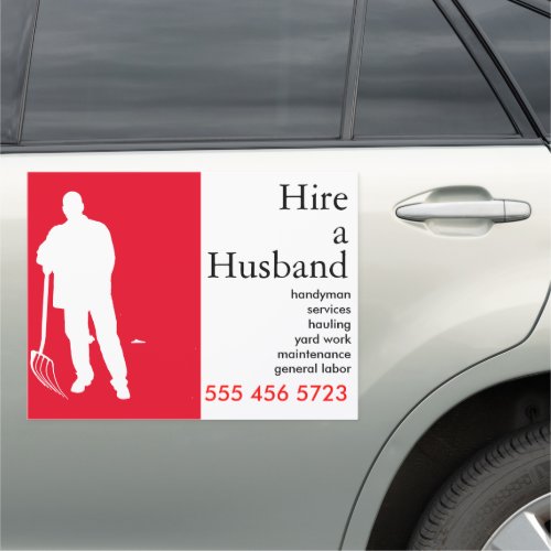 Handy Man Small Business Advertising Car Magnet