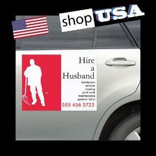 Handy Man Small Business Advertising Car Magnet