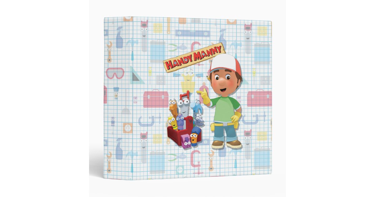 Handy Manny and his Talking Tools 3 Ring Binder Zazzle