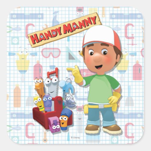 Handy Manny and his Talking Tools Square Sticker