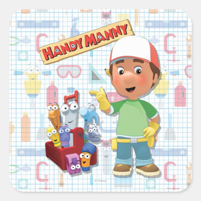 Handy Manny and his Talking Tools Square Sticker (Front)