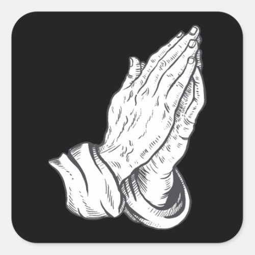 Handy Praying Christian Praying Square Sticker