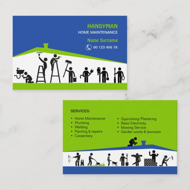 Handyman and Home maintenance Business Card (Front/Back)