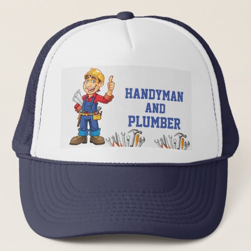 Handyman and plumber trucker hat