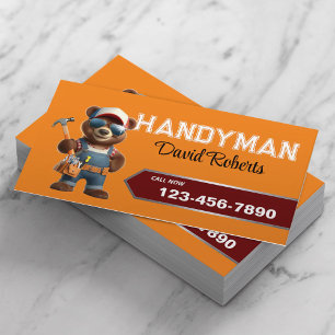 Handyman Bear Carpenter House Repair Maintenace Business Card