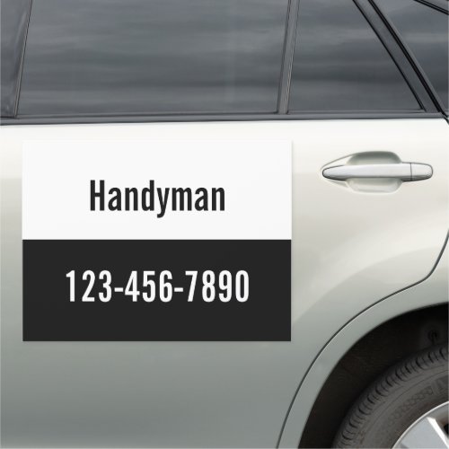 Handyman Black and White Promotional Template Car Magnet