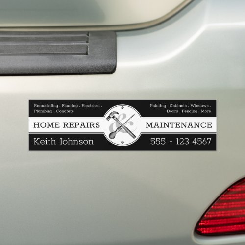 Handyman Black Modern Professional Construction Bumper Sticker