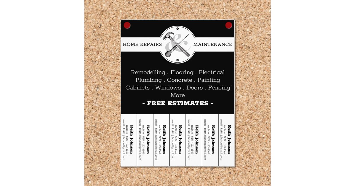 Handyman Black Modern Professional Construction  Flyer