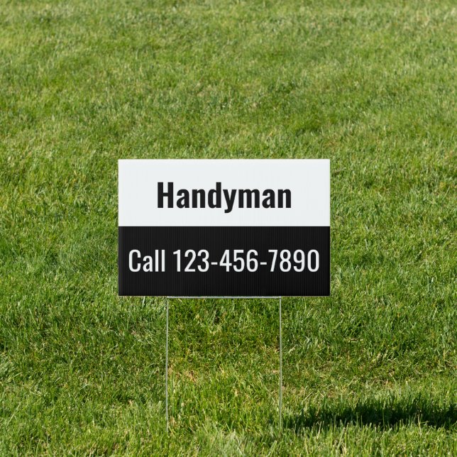Handyman Black & White Text Template Sign (Insitu)
