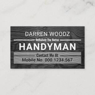 Handyman Border Line Timber Wood Business Card
