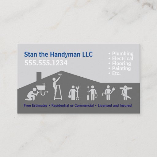 Customizable Handyman Business Card