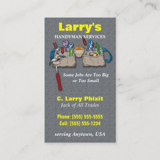 Customizable Handyman Business Card