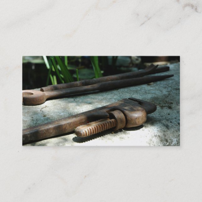 Handyman Business Card Construction Tools Vintage (Front)