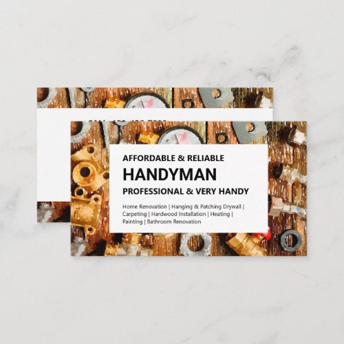 Handyman Business Card _ Rustic Plumbing Tools
