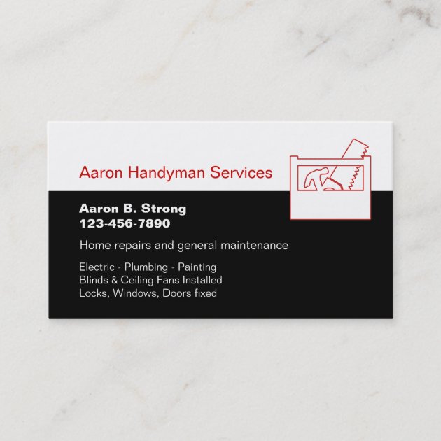 free printable handyman business card templates