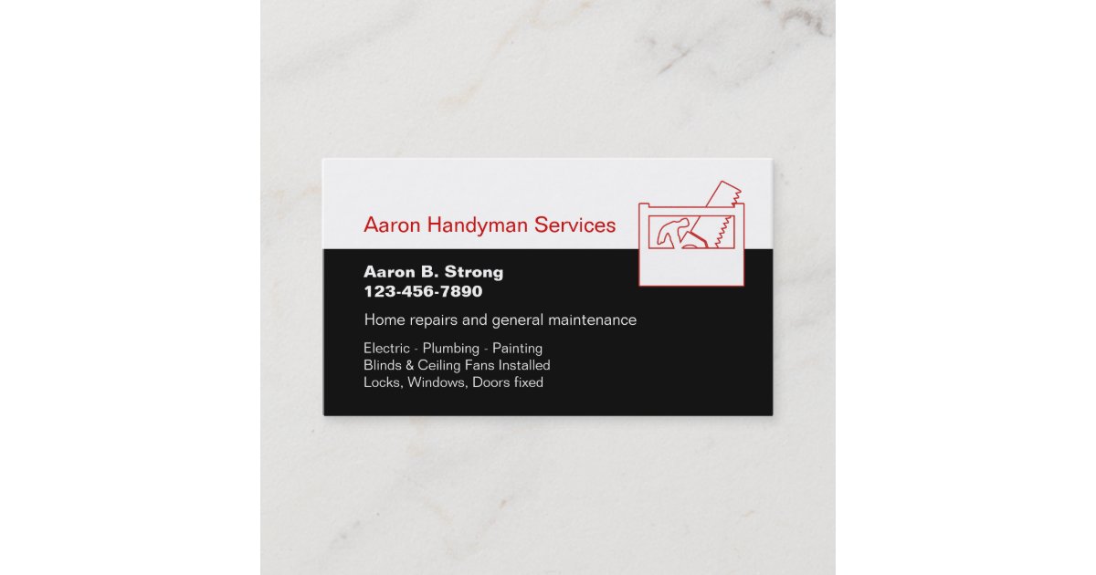 Handyman Business Card Template | Zazzle