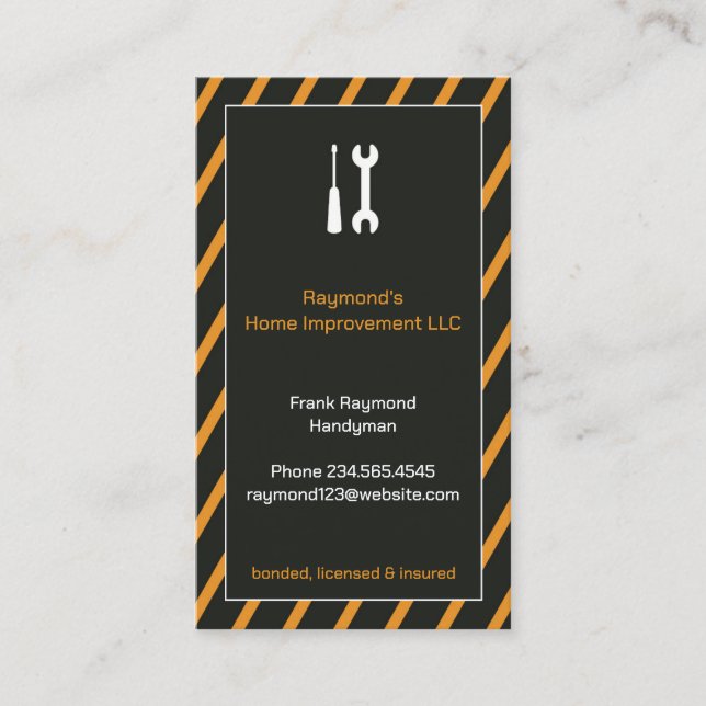 Handyman Business Card Template (Front)
