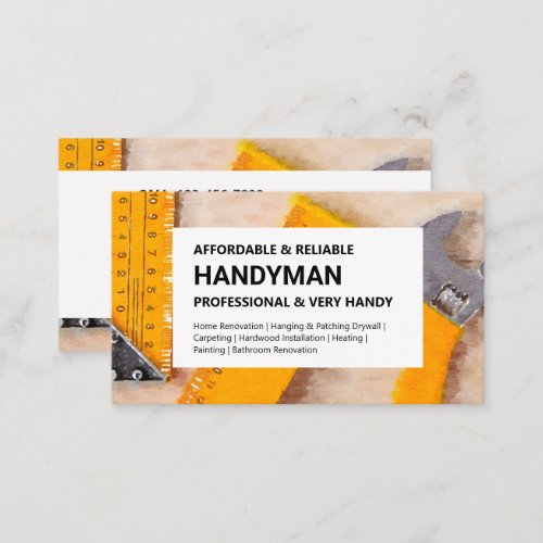 Handyman Business Card _ Working Tools  Rulers