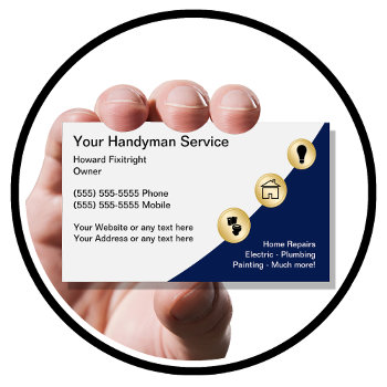 Handyman Business Cards by Luckyturtle at Zazzle