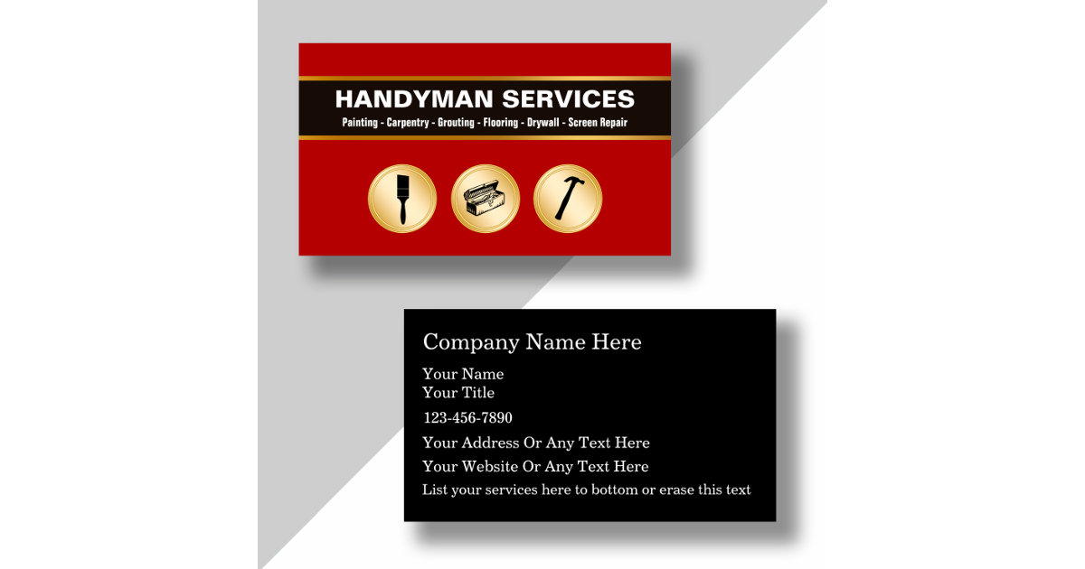 Modern Handyman Business Card Magnets