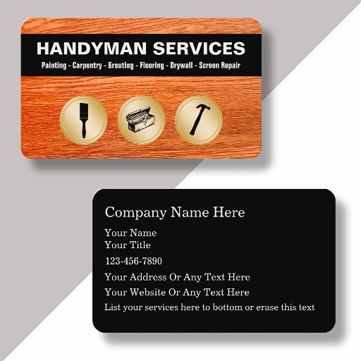 Customizable Handyman Business Cards