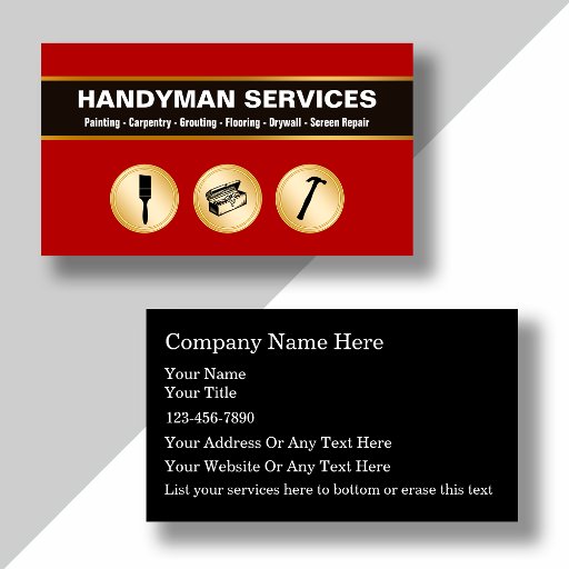 Customizable Handyman Business Cards