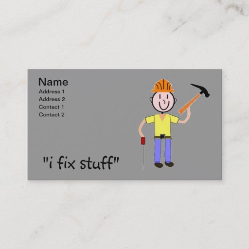 Customizable Handyman Business Cards I Fix Stuff