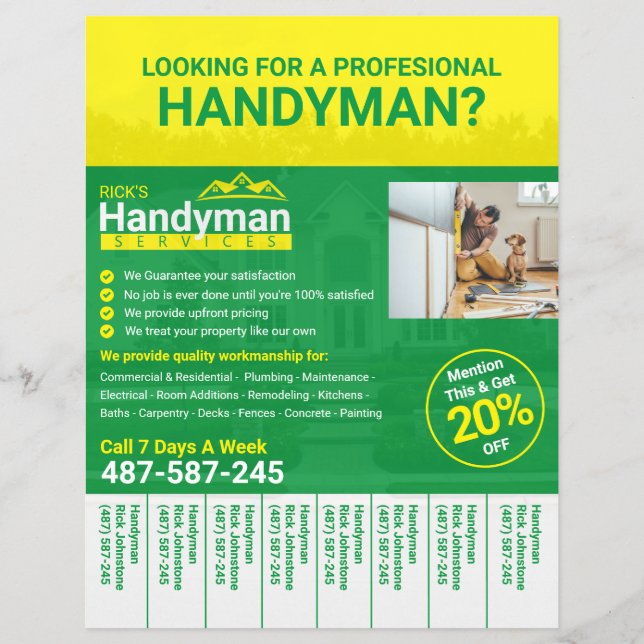 Handyman Business Flyer - Home Business (Front)