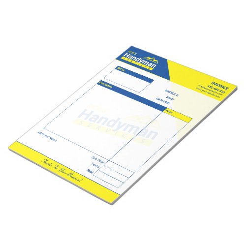 Handyman Business Invoice Pad _ Home Business