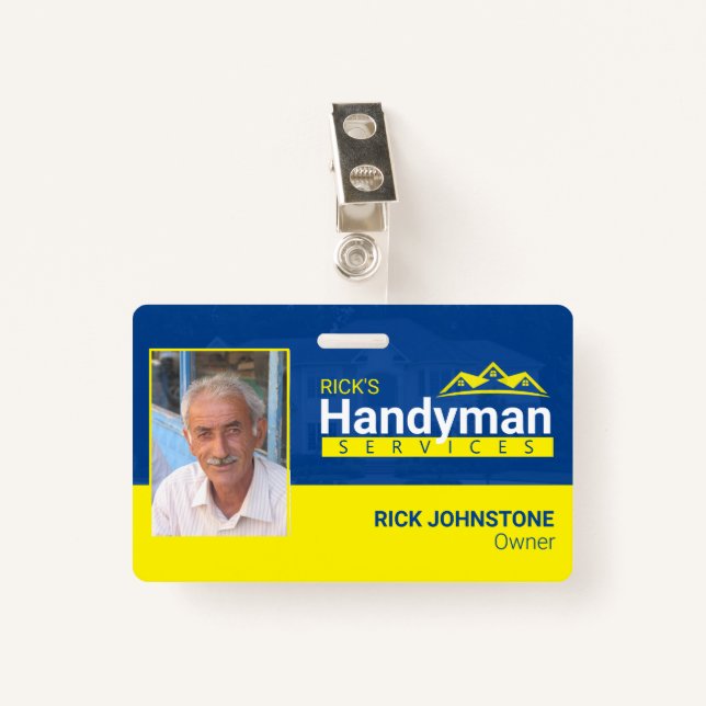 Handyman Business Metal Clip Badge - Home Business (Front with Clip)