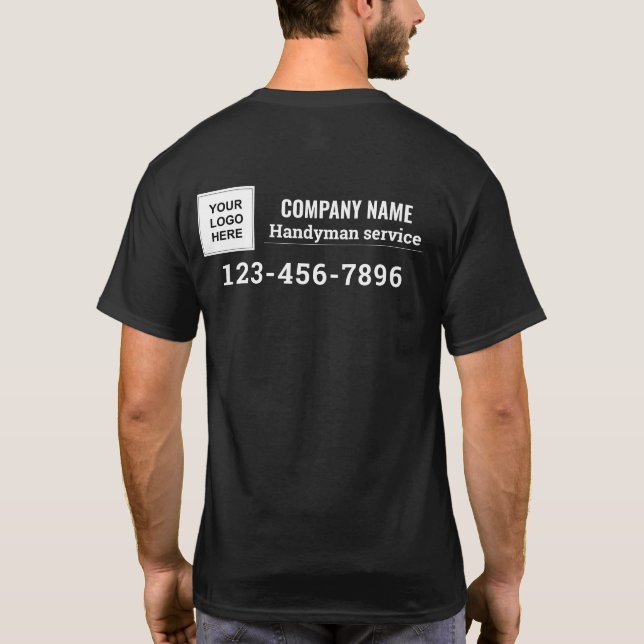 Handyman business services name logo branded work T-Shirt (Back)
