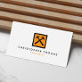Handyman, Carpenter, Builder Orange Hammer Logo Business Card