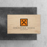 Handyman, Carpenter, Builder Orange Logo on Wood Business Card